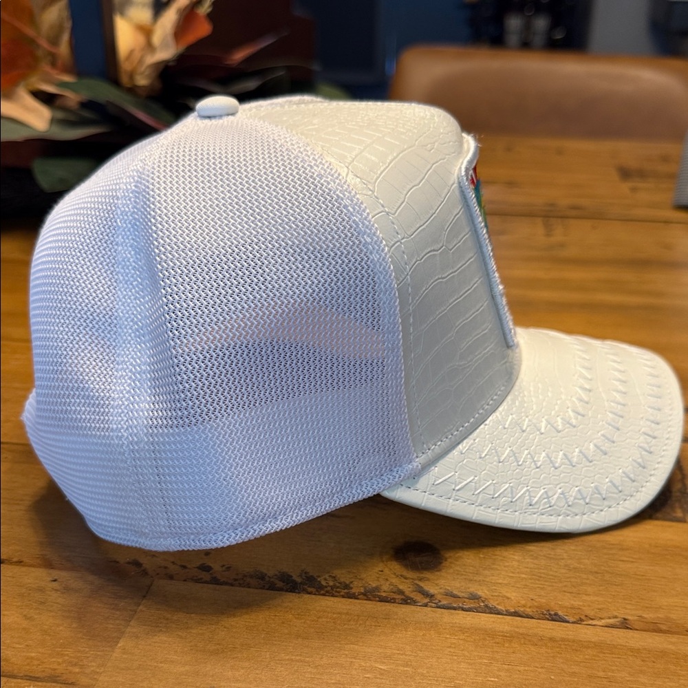 Goorin Bros.White Trucker Hat with Obvio Patch - Picture 4 of 7